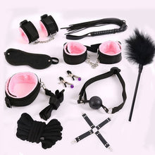 Load image into Gallery viewer, Nylon Erotic Sex Toys For Adults Sex Handcuffs Nipple Clamps Whip Mouth Gag Sex Mask Silicon Anal Plug Bdsm Bondage Set