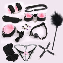 Load image into Gallery viewer, Nylon Erotic Sex Toys For Adults Sex Handcuffs Nipple Clamps Whip Mouth Gag Sex Mask Silicon Anal Plug Bdsm Bondage Set