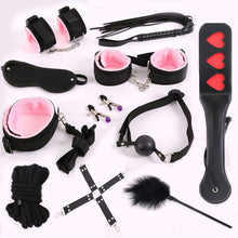 Load image into Gallery viewer, Nylon Erotic Sex Toys For Adults Sex Handcuffs Nipple Clamps Whip Mouth Gag Sex Mask Silicon Anal Plug Bdsm Bondage Set