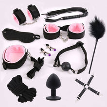 Load image into Gallery viewer, Nylon Erotic Sex Toys For Adults Sex Handcuffs Nipple Clamps Whip Mouth Gag Sex Mask Silicon Anal Plug Bdsm Bondage Set