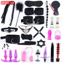 Load image into Gallery viewer, 25 PCS Sex Toys For Women G Spot Dildo Vibratorn Butt Anal Plug Penis Cover Slave Games Handcuffs for Sex Whip Bdsm Bondage Set